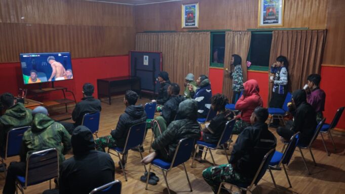 Kodim 1714/Puncak Jaya Gelar Nobar Pertandingan Piala Dunia 2026 di Kabupaten Puncak Jaya