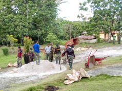 TMMD Ke-129 Hari Kedua TA 2026 Pembuatan Jalan Cor di Kampung Sesor, Tingkatkan Akses dan Kesejahteraan Masyarakat
