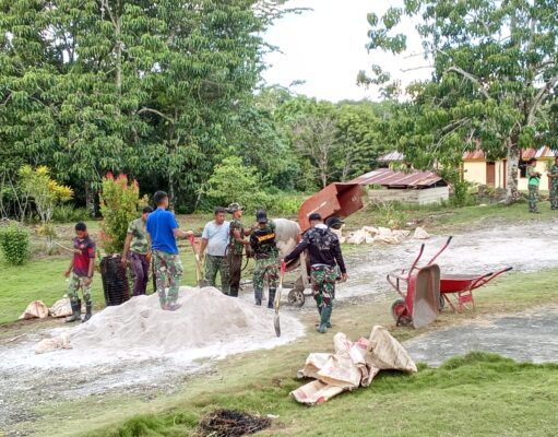 TMMD Ke-129 Hari Kedua TA 2026 Pembuatan Jalan Cor di Kampung Sesor, Tingkatkan Akses dan Kesejahteraan Masyarakat
