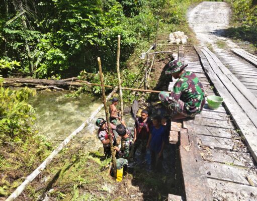 Satgas TMMD Ke-129 Kodim 1807/Sorong Selatan Kebut Pembangunan Jembatan Beton, Wujudkan Akses yang Lebih Baik untuk Warga Kampung Sesor