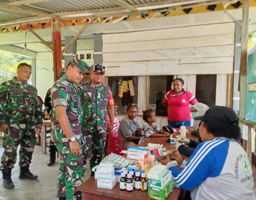 Sentuhan Kemanusiaan TMMD Ke-129, Satgas Kodim 1807/Sorong Selatan Gelar Pengobatan Gratis