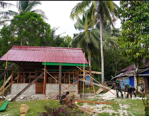 Pembangunan Rumah Semi Permanen TMMD Ke-129 Capai 58 Persen, Wujud Nyata Pengabdian TNI untuk Kesejahteraan Rakyat
