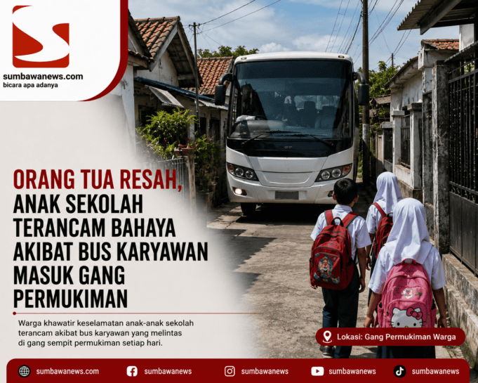 Orang Tua Resah, Anak Sekolah Terancam Bahaya Akibat Bus Karyawan Masuk Gang Permukiman