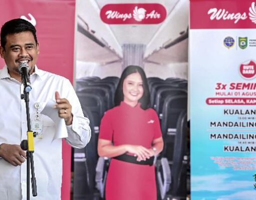 Gubernur Sumut Resmikan Penerbangan Perdana Wings Air ke Mandailing Natal