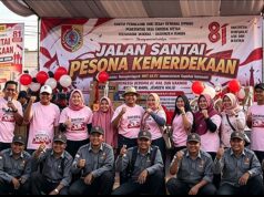 Ribuan Warga Tanggul Wetan, Ikuti Jalan Santai Pesona Peringati HUT RI Ke- 81 Berjalan Lancar.