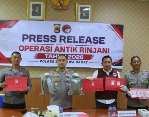 Kapolres Pimpin Press Release, Polres Sumbawa Barat Ungkap 4 Kasus Narkotika dalam Operasi Antik Rinjani 2026