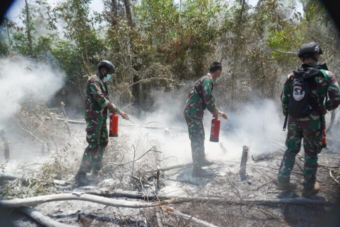 TNI Percepat Penanganan Karhutla Way Kambas, Tim Alfa Diterjunkan dari Udara