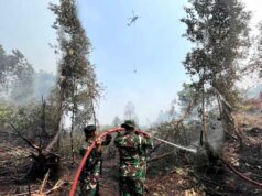 Padamkan Bara di Balik Gambut, Satgas Darat Lanud Sjamsudin Noor Jaga Permukiman Dari Ancaman Karhutla
