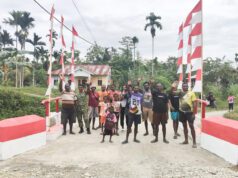 Kodim 1710/Mimika Rampungkan Jembatan Beton di Kelurahan Kamoro Jaya dan Wonosari Jaya