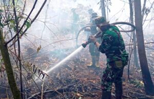 Gambut Jadi Medan Tempur, Satgas Darat Lanud Sjamsudin Noor Pantang Pulang Sebelum Bara Terkendali