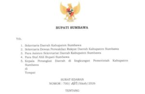 Bupati Sumbawa Keluarkan SE Larangan Gratifikasi, Suap, Pemerasan dan Pungli