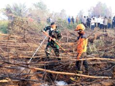 Pantau Langsung Perkembangan Karhutla, Komandan Lanud Sjamsudin Noor Bersama Forkopimda Kalsel Turun ke Lapangan Uji Fungsi Inovasi Injeksi Air