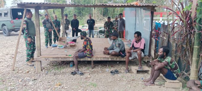 Komsos Koramil 1710-03/Kuala Kencana Dan Syukuran Selesainya Pembangunan Jembatan Garuda