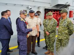 Wakil Panglima TNI Dampingi Menhan Sambut Kedatangan ITS Giuseppe Garibaldi