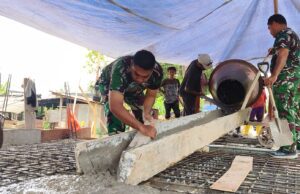 Kodim 1710/Mimika Rampungkan Jembatan Beton di Kelurahan Pasar Sentral