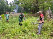 Gotong Royong di Batom sambut HUT Ke-81 TNI