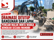 Drainase Ditutup Bangunan dan Lapak, Pemcam Maluk Minta Warga Bongkar Secara Mandiri