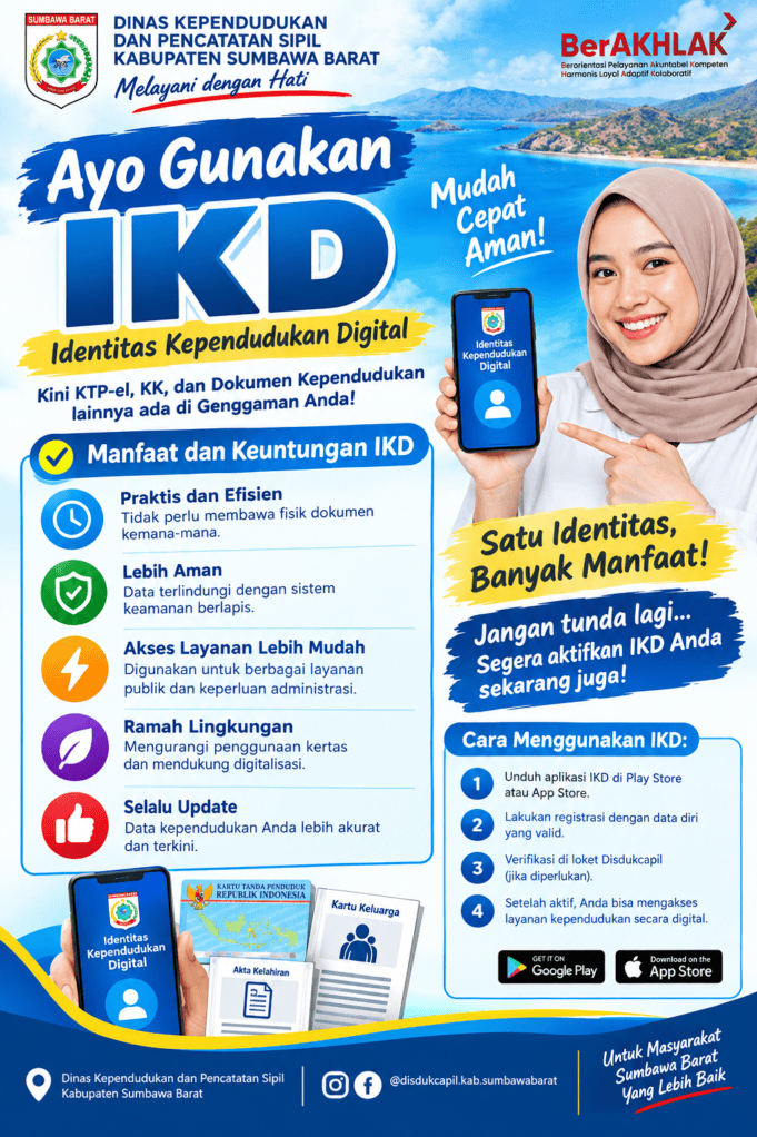 Disdukcapil Sumbawa Barat Ajak Masyarakat Segera Aktifkan IKD, Mudah, Cepat dan Aman