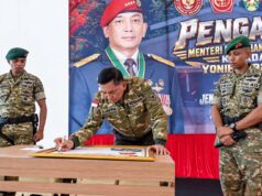 Wapang TNI Bersama Menhan RI Tinjau Kesiapan Yonif TP di Kalimantan Utara