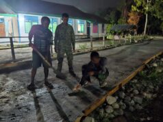 Kejar Target TMMD ke 130, Personel Satgas Bersama Masyarakat Lembur Hingga Malam