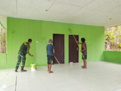 Satgas TMMD Ke-130 Hidupkan Kembali Balai Kampung Yamboi sebagai Ruang Kebersamaan