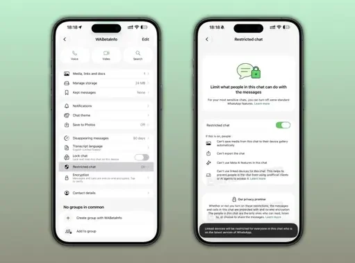 WhatsApp Uji Fitur Restricted Chat untuk Blokir AI Akses Pesan Pribadi