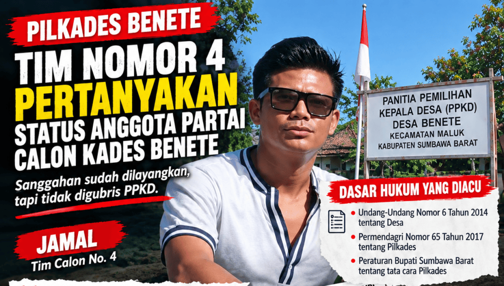 Pilkades Benete Memanas, Tim Nomor 4 Pertanyakan Administrasi Pencalonan Kades